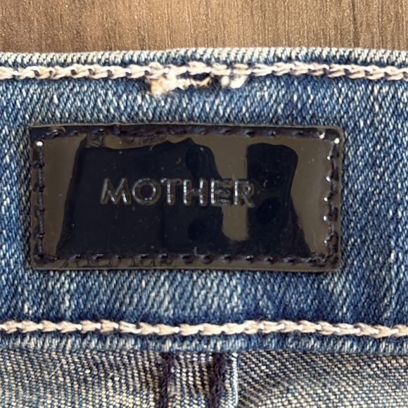 MOTHER The Sacred Slit Mini Skirt Size 23 Denim Raw Hem in Where There’s Smoke - Picture 7 of 11